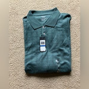 NWT VanHeusen men’s cotton long sleeve polo